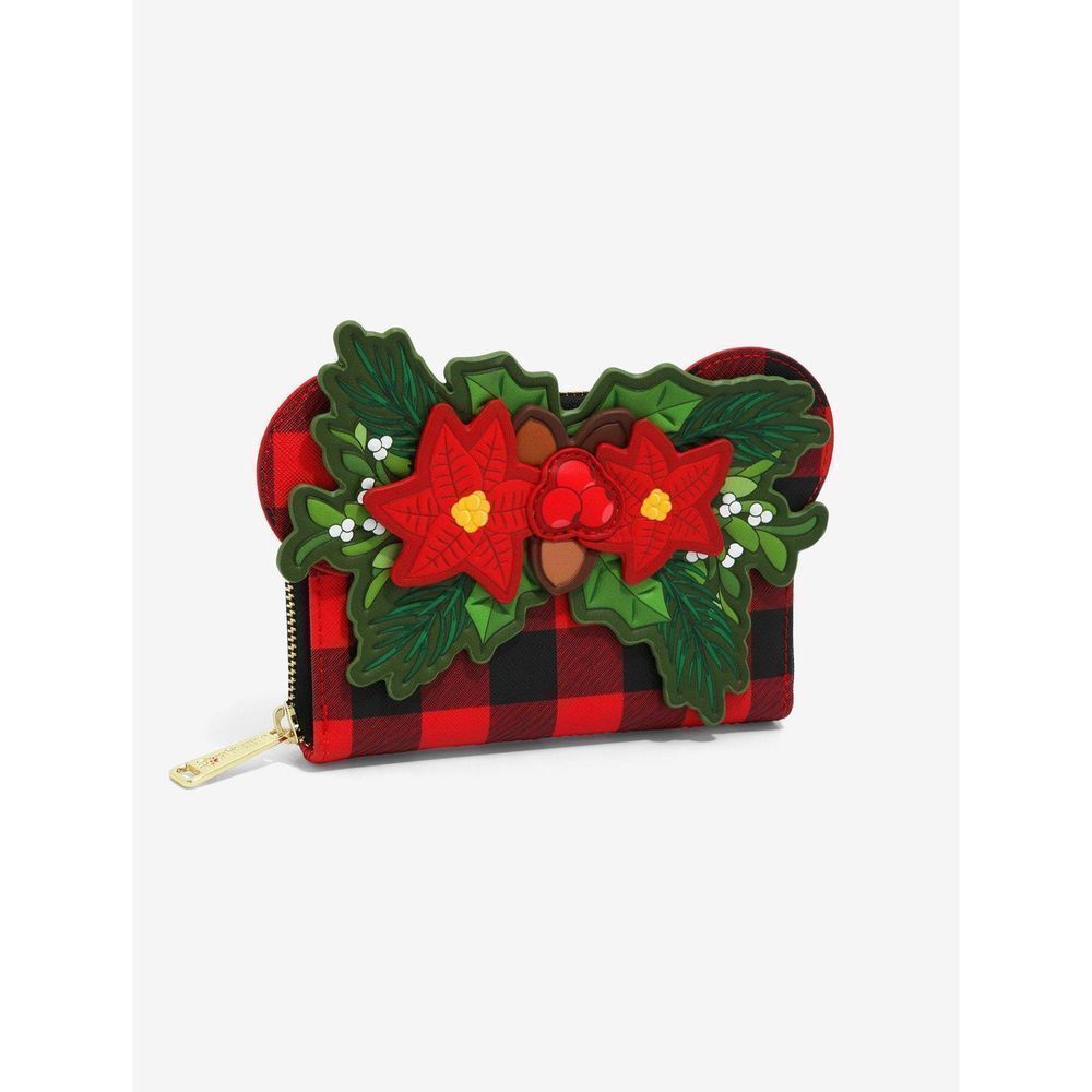 𝅺Loungefly Disney Minnie Mouse
plaid holiday small zip wallet